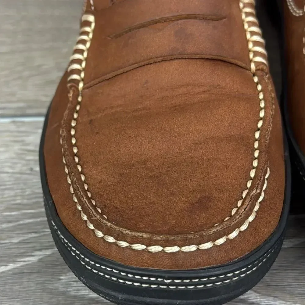 Tod’s Slip On Brown Leather Men’s Sz 7 Vibram Sole Penny Loafers